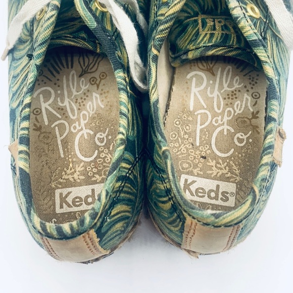 Keds Shoes Sneakers Triple Kick Platform Rifle Paper Co Palms Leaves Espadrilles - Picture 3 of 8